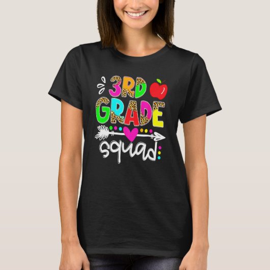 Terug naar school eerste dag van 3e klas squad ler t-shirt (Voorkant)