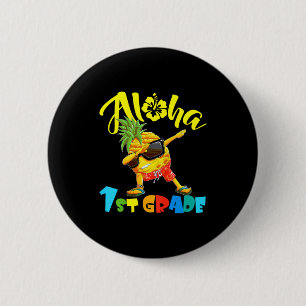 Terug naar school eerste klas cool dabben aloha ronde button 5,7 cm