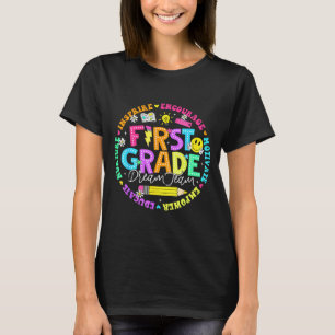 Terug naar school eerste klas droomteam leraar kin t-shirt