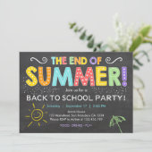 Terug naar school einde van de zomer Party uitnodi Kaart (Staand voorkant)