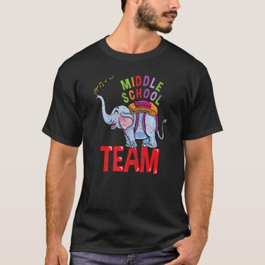 Terug naar School Elephant Middle School Team  T-shirt (Voorkant)