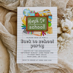 Terug naar school feest uitnodiging