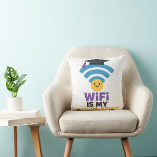 Terug naar School Funny Student Life WiFi Humor Kussen