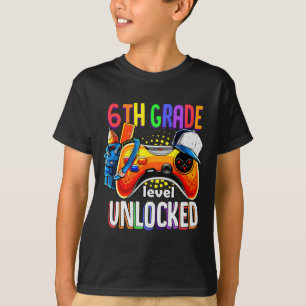 Terug naar school GamePad 6e klas niveau Unloc T-shirt