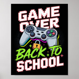 Terug naar school gamer controller cool grappige v poster