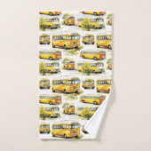 Terug naar school Geel Bus Kinder Schattige Ongebr Bad Handdoek (Handdoek)