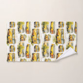 Terug naar school Geel Bus Kinder Schattige Ongebr Bad Handdoek (Handdoek)