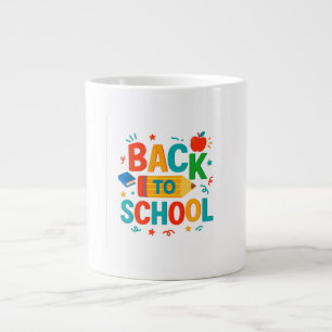 Terug naar school" geïllustreerd potlood & appel k extra grote beker