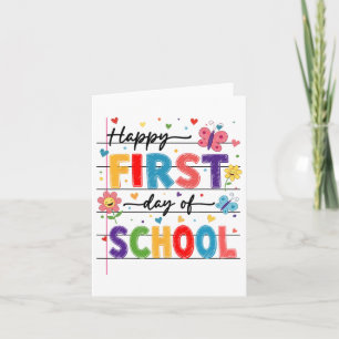Terug naar school Gelukkige eerste dag schoolmeisj Kaart