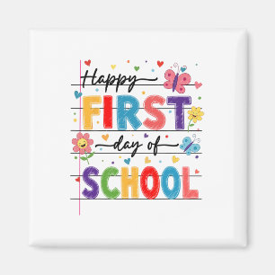 Terug naar school Gelukkige eerste schooldag Jonge Magneet