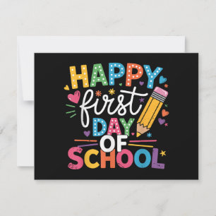 Terug naar school Gelukkige eerste schooldag Leraa Bedankkaart