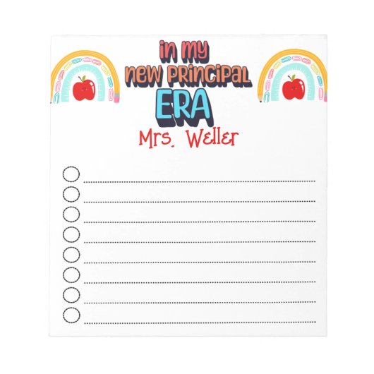 Terug naar school Gepersonaliseerde nieuwe Princip Notitieblok (Voorkant)