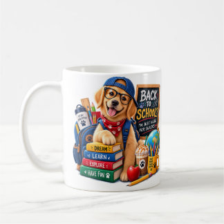 Terug naar school Golden Retriever Grappige Hond Koffiemok