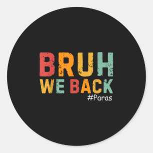 Terug naar school grap paraprofessional ronde sticker