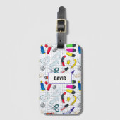 Terug naar school grappig feestje bagagelabel (Voorkant (verticaal))