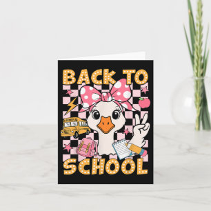 Terug naar school Grappige Gekke Gans Eerste Dag v Kaart