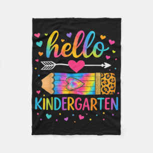 Terug naar school Hallo Kindergarten Leopard Tie D Fleece Deken
