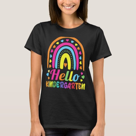 Terug naar School Hallo Kindergarten Squad Teacher T-shirt (Voorkant)