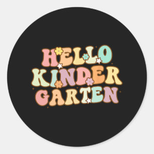 Terug naar school Hallo Kindergarten voor kinderen Ronde Sticker