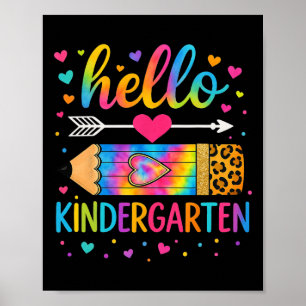 Terug naar school Hallo kleuterschool Luipaard Tie Poster