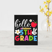 Terug naar school Hallo Team vijfde klas 5e klas B Kaart (Gele Bloem)