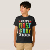 Terug naar School Happy First Day of School kinder T-shirt (Voorkant volledig)