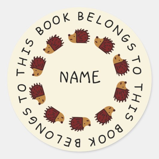 Terug naar school Hedgehog Sticker (Voorkant)