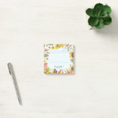 Terug naar School Herfst Zonnebloemen Monogram ler Post-it® Notes (Kantoor)