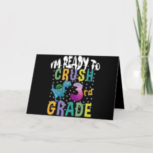 Terug naar school ik ben klaar om de 3e klas Dino Bedankkaart