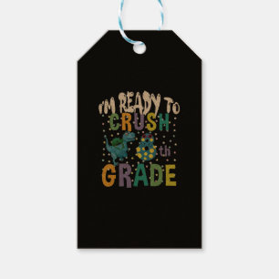 Terug naar school Ik ben klaar om de 8e klas Dino Cadeaulabel