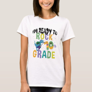Terug naar school ik ben klaar om te rocken 10e kl t-shirt