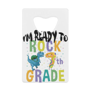 Terug naar school ik ben klaar om te rocken 7e lee kredietkaart flessenopener