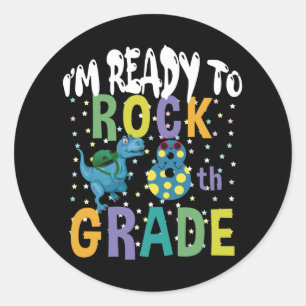 Terug naar school ik ben klaar om te rocken 8e lee ronde sticker