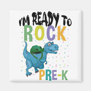 Terug naar school Ik ben klaar om te rocken Pre-K Magneet