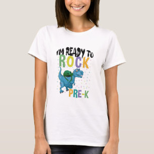 Terug naar school Ik ben klaar om te rocken Pre-K T-shirt