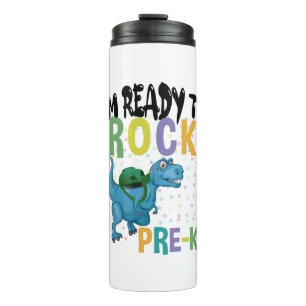 Terug naar school Ik ben klaar om te rocken Pre-K Thermosbeker