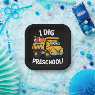 Terug naar school Ik graaf Preschool Dumper Papieren Bordje