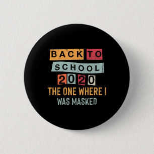Terug naar school in quarantaine werk van thuis ronde button 5,7 cm