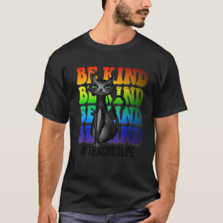 Terug naar school Kat Docent Leven Wees Aardig Mot T-shirt