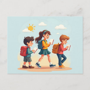 Terug naar school kinderen feestdagenkaart