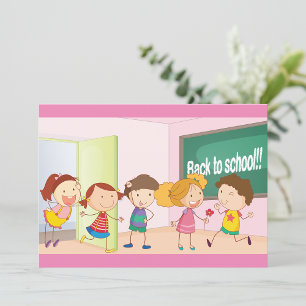 Terug naar school Kinderen Gelukkig Kinderen Leren Kaart