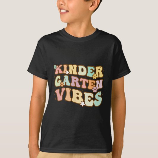 Terug naar school Kindergarten Vibes Retro leraar T-shirt (Voorkant)