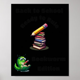 Terug naar school Klaar om te regeren Bookworm Edi Poster