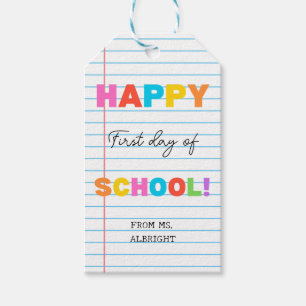 Terug naar school klaslokaal eerste dag van de sch cadeaulabel