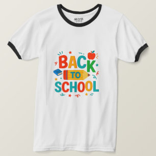Terug naar school" Kleurpotlood & Appel Grafisch T-shirt