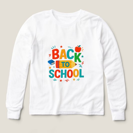 Terug naar school" Kleurrijk potlood & appel grafi (Voorkant)