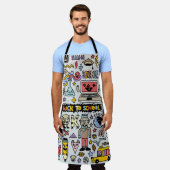 Terug naar school kleurrijke doodle set.  walvis schort (Gedragen)