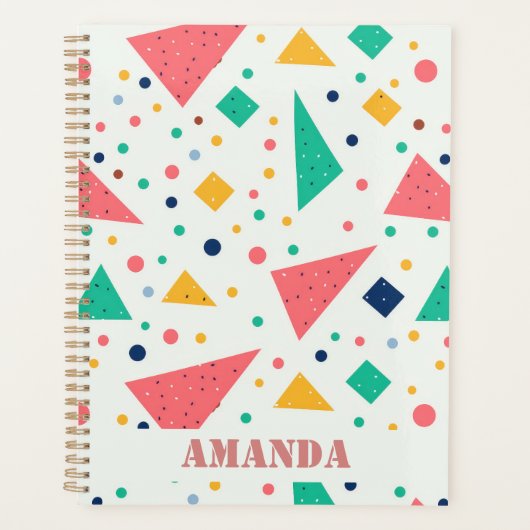 Terug naar School kleurrijke geometrische aangepas Planner (Voorkant)