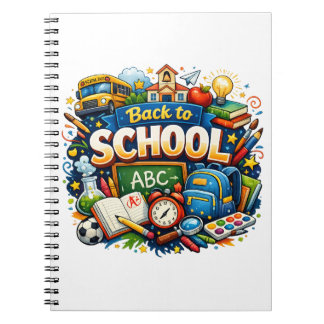 Terug naar school Kleurrijke Illustratie Notitieboek