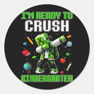 Terug naar school kleuters gamers eerste dag ronde sticker